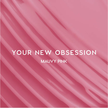 Heart to Get Your New Obsession ultra glossy lip swatch showing smooth mauvy pink gloss streaked diagonally across the frame on a solid background, highlighting the shiny finish and creamy texture for US makeup lovers